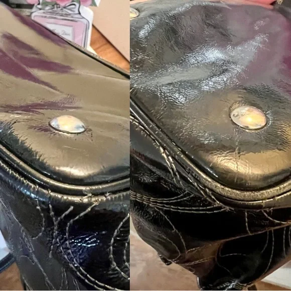 Coach Madison Sophia Kisslock Satchel Black Patent Signature F19215 Vintage - Picture 9 of 9